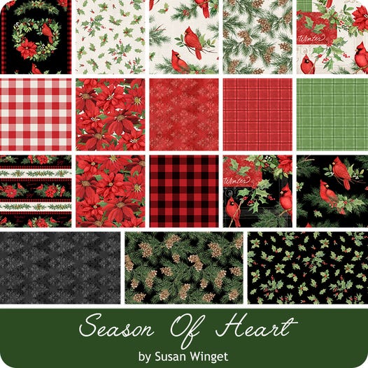 Christmas Fabric, Wilmington Prints Season of Heart 10 Karat