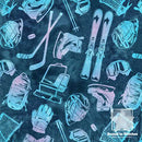 All Minnesota Shop Hop Tossed Skating SH187-585 Blue Navy quilting fabric by Island Batik  |  Bound in Stitches Quilt Shop, Sauk Rapids, MN Fabric Store