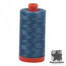 Aurifil Mako 50wt Cotton 1422 yd. (1300 m) spool - 4644 Smoke Blue
