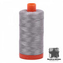 Aurifil Mako 50wt Cotton 1422 yd. (1300 m) spool - 2620 Stainless Steel