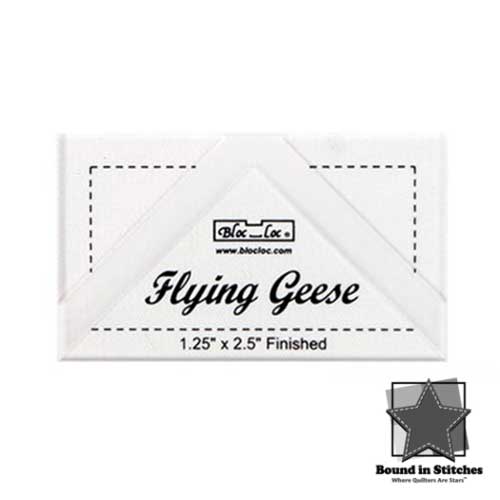 Bloc_Loc®Flying Geese Square Up Ruler - 1-1/4" x 2-1/2"  |  Bound in Stitches