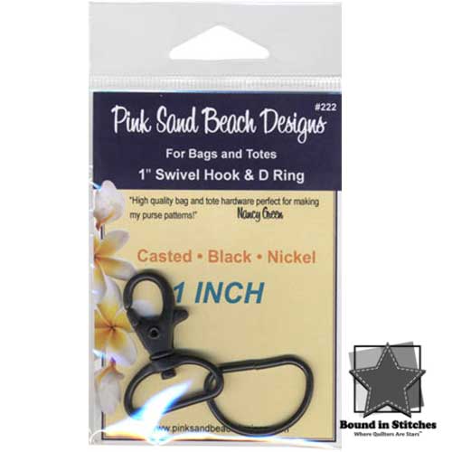 1-Inch Swivel Clip and D Ring - Black Nickel – Bound in Stitches