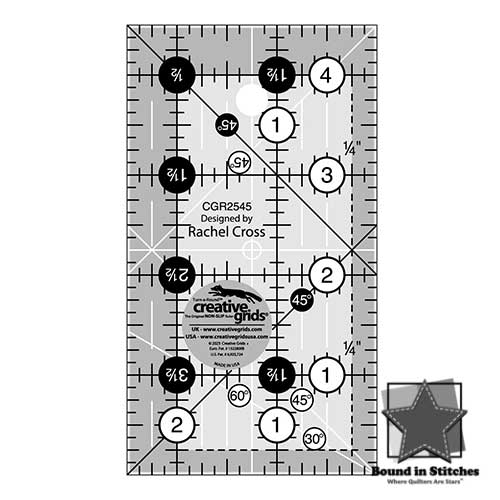 Creative Grids 2-1/2 Inch x 4-1/2 Inch Quilt Ruler by Rachel Cross  |  Bound in Stitches Quilt Shop, Sauk Rapids, MN Fabric Store