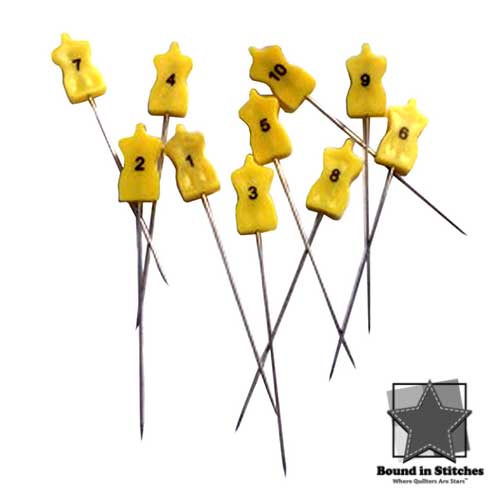 Decorative Numbered Pins – Bound in Stitches