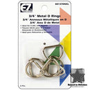 3/4-Inch Metal D Rings Silver Color by EZ