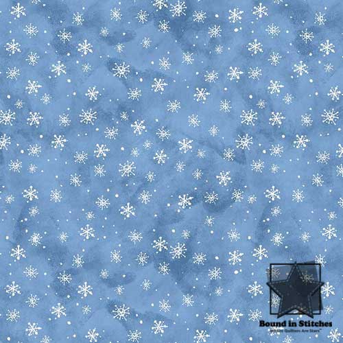 Frosty Frolic Snowflakes Blue quilting fabric by Susan Winget of Wilmington Prints