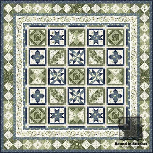 Green Fields block of the month program by Wilmington Prints  |  Bound in Stitches