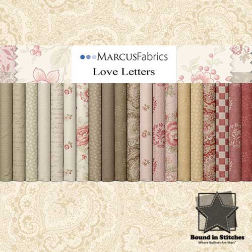 Love Letters Block of the Month Fabrics by Dawn Heese for Marcus Fabrics  |  Bound in Stitches Quilt Shop, Sauk Rapids, MN Fabric Store