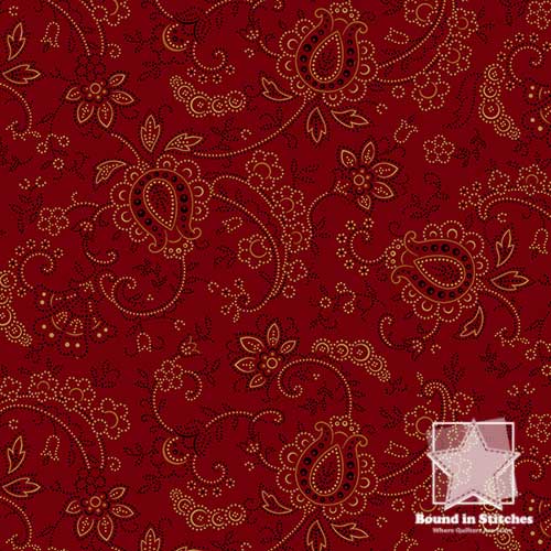 Mercantile Flannels F171112 Meadow Ridge Red quilting fabric by Pam Buda for Marcus Fabrics  |  Bound in Stitches