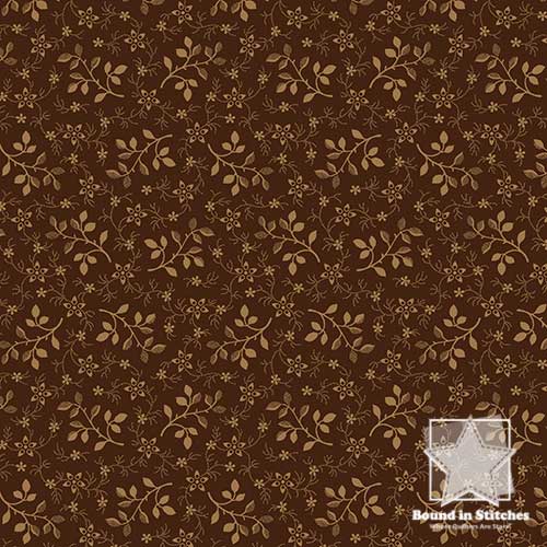 Mercantile Flannels F171115 Cozy Leaves Brown quilting fabric by Pam Buda for Marcus Fabrics  |  Bound in Stitches