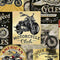 Packed Vintage Motorcycle Signs CD8049 Multi quilting fabric by Timeless Treasures  |  Bound in Stitches Quilt Shop, Sauk Rapids, MN Fabric Store