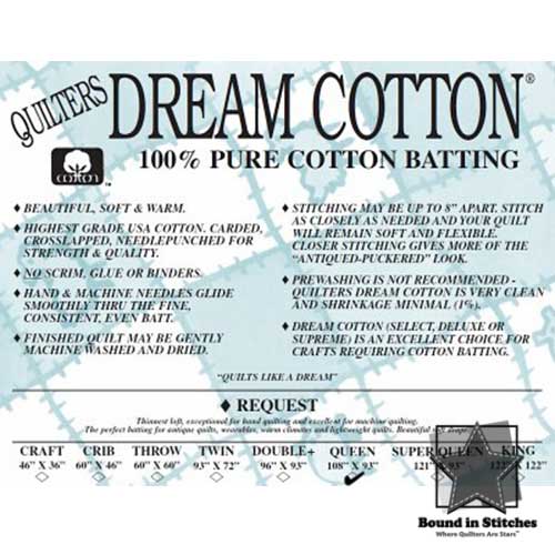 Quilter's Dream Cotton Request Natural Batting - Queen 108" x 93"