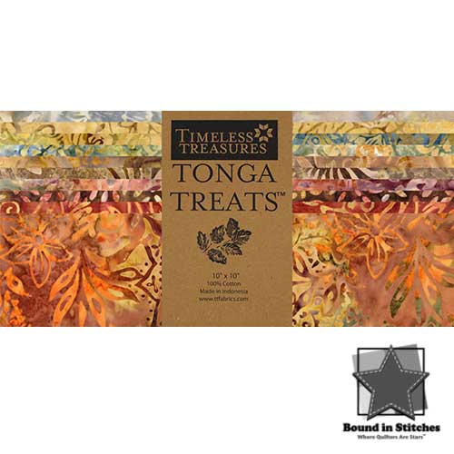 Timeless Treasures Windsong Tonga Treats 10 Inch Squares quilting fabric  |  Bound in Stitches