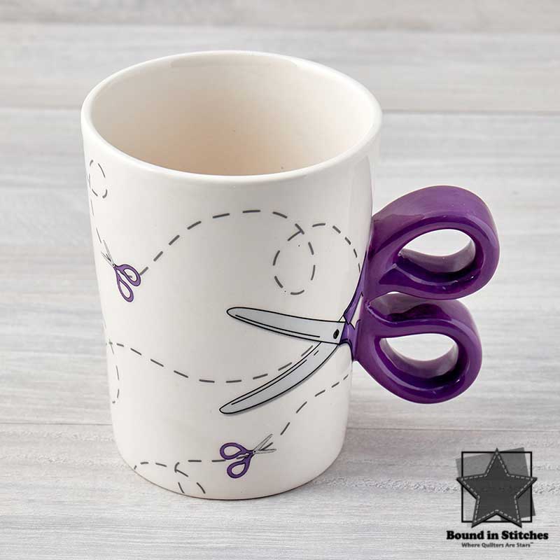Purple Scissor Sewing Mug  |  Bound in Stitches