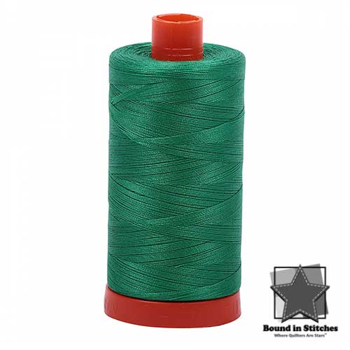 Aurifil Mako 50wt Cotton 1422 yd. (1300 m) spool - 2865 Emerald  |  Bound in Stitches