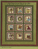 The 12 Days of Christmas Quilting Book by Nancy Halvorsen of Art to Heart Designs picture of the quilt project "My True Love Quilts" | Bound in Stitches Quilt Shop