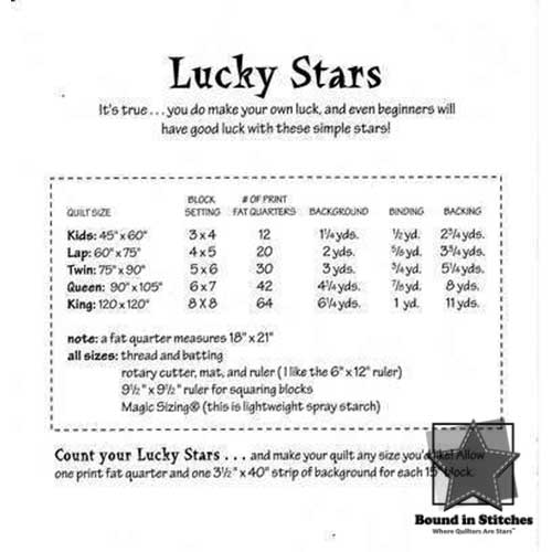 Lucky Stars quilt pattern supply list by Atkinson Designs | Bound in Stitches