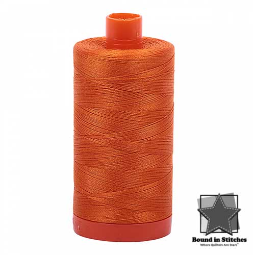 Aurifil Mako 50wt Cotton 1422 yd. (1300 m) spool - 2150 Pumpkin  |  Bound in Stitches