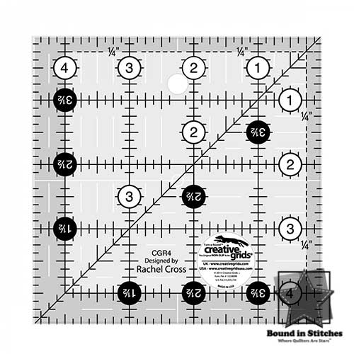 Creative Grids Quilt Ruler 4-1/2" Square  |  Bound in Stitches