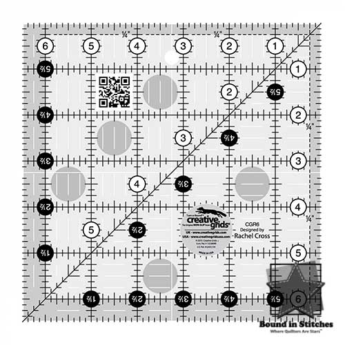Creative Grids Quilt Ruler 6-1/2" Square   |  Bound in Stitches