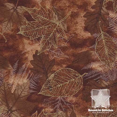 Timeless Treasures Harvest Fossil Leaf CM6445 Brown