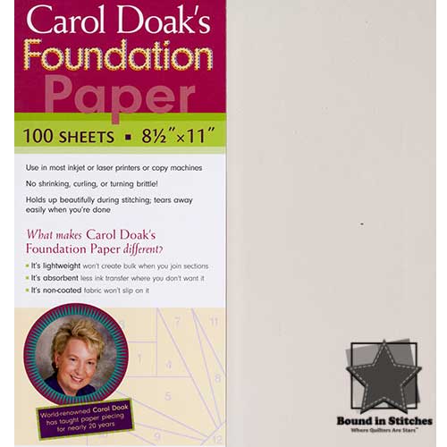 Carol Doak's Foundation Paper 100 Sheets Bound in Stitches