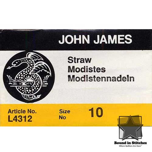 Milliners/Straw Needles Size 10 by John James