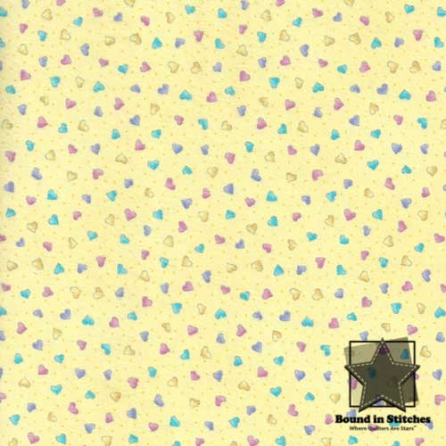 More Basically Baby Flannel - Yellow Hearts by Moda Fabrics