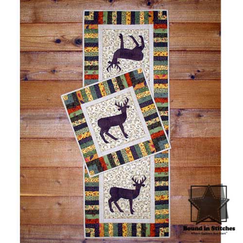Lone Buck Wall Quilt & Table Runner by Mary Herschleb  |  Bound in Stitches