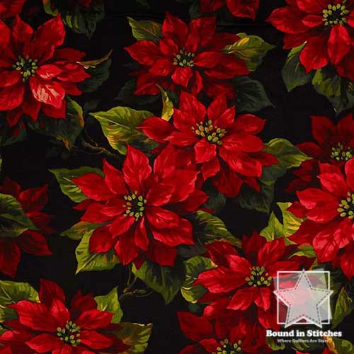 Scarlet Poinsettia by Michael Miller Fabrics  |  Bound in Stitches