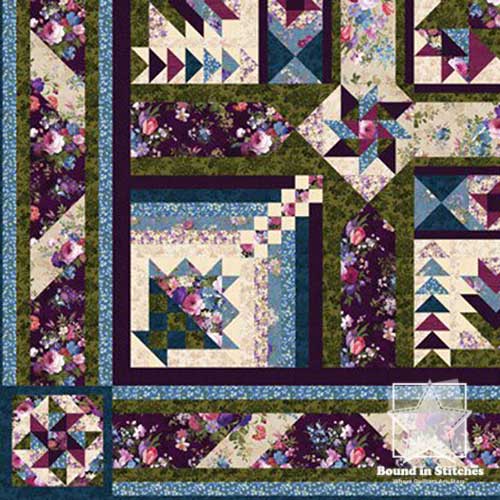 Masterpiece Block of the Month Corner of Quilt by Wing and A Prayer Designs  |  Bound in Stitches