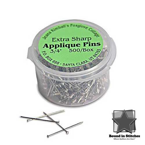 Extra Sharp Applique Pins – Bound in Stitches