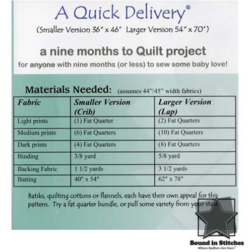 A Quick Delivery Supply List by Bean Counter Quilts