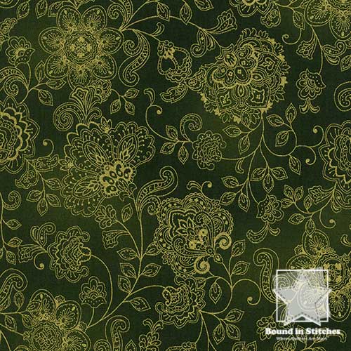 Timeless Treasures Home for the Holidays - Pashmina Green  |  Bound in Stitches