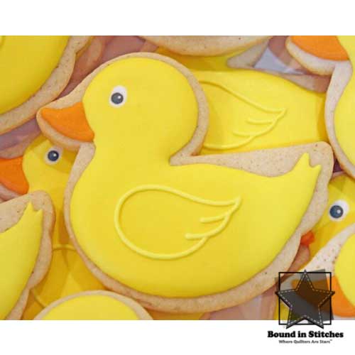 Rubber Ducky Decorated Cookie |  Bound in Stitches