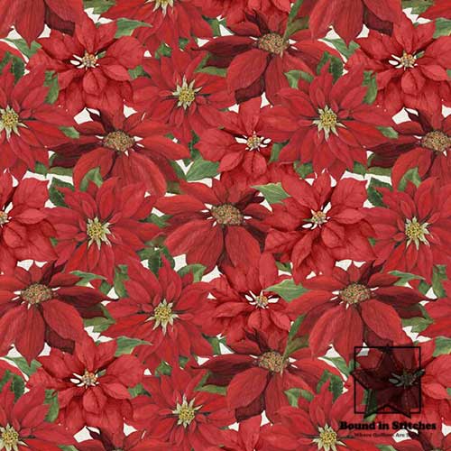 Season of Heart Poinsettia Ivory 39702-137 by Susan Winget for Wilmington Prints  |  Bound in Stitches