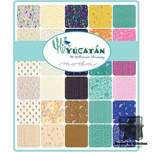 Yucatan Charm Pack 5 Inch Precut Squares by Annie Brady for Moda Fabrics | Bound in Stitches